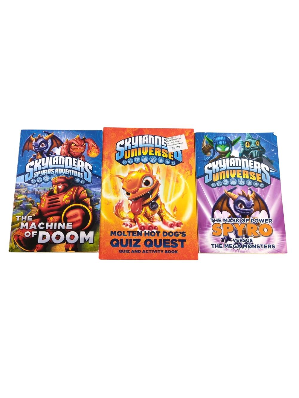Skylanders Book Lot 3 PC Spyro Hot Dog Quiz Quest PB HC Children's